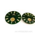 Gemstone verde dorado y reloj Partes de reloj de marcado